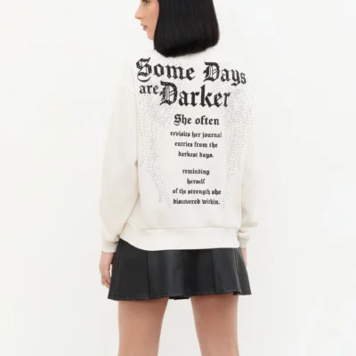102251151110669-5 Sudadera con Pedrería Daydream Blanca