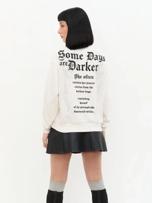 102251151110669-5 Sudadera con Pedrería Daydream Blanca