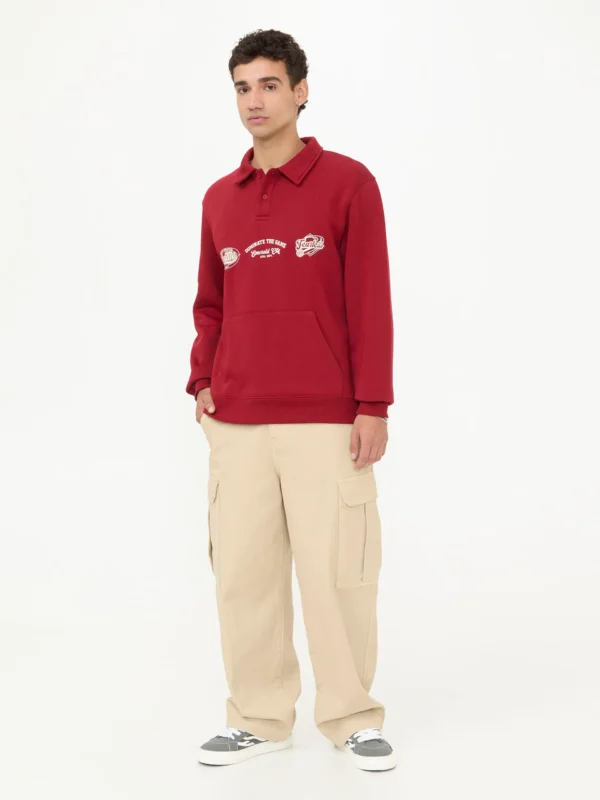 Sudadera Rugby Estampado Wild State Roja