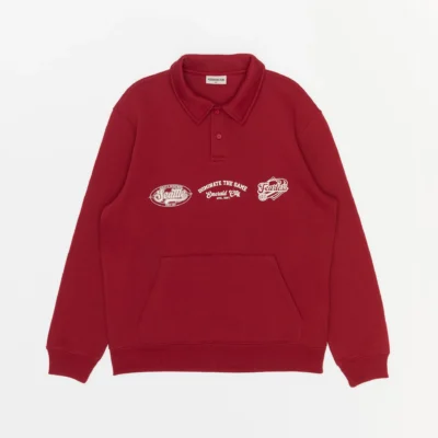 Sudadera Rugby Estampado Wild State Roja