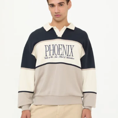 206251151110580-3 Sudadera Rugby Bloque y Bordado Phoenix Gris
