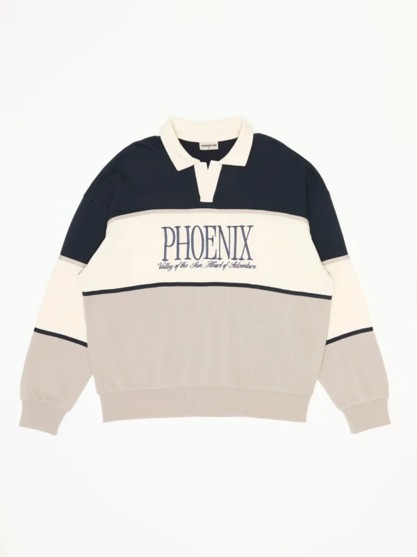 206251151110580-6 Sudadera Rugby Bloque y Bordado Phoenix Gris