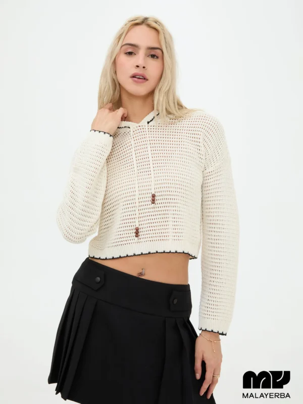 113250851110984-1 Sudadera Tejida Blanca
