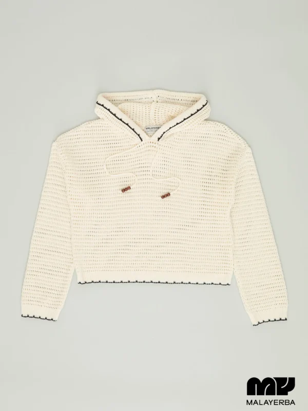 113250851110984-6 Sudadera Tejida Blanca